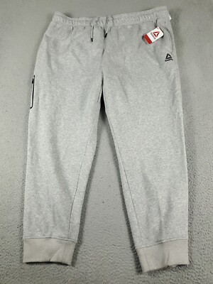 Reebok Pants Mens Size 3XL Gray Track Running Sweatpants Joggers
