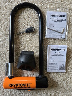 Kryptonite Evolution 3'' x 9.5'' U-Lock with Key and Bracket