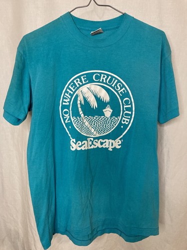 Vtg Sea Escape Cruise Club Graphic Signal L T-Shirt Single Vtg Sea Escape Cruise Club Graphic Signal L T-Shirt Single