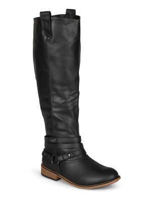 

JOURNEE COLLECTION Женские черные ремешки с язычками для верховой езды Walla Riding Boot, Черный, WALLA-BLK-075WC