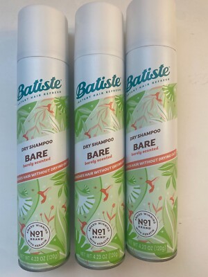 Batiste Dry Shampoo Bare barely scented 4.23Oz **Lot Of 3**