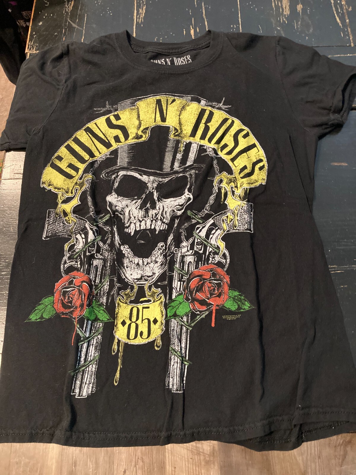 BRAVADO(ブラバも) GNR SLASH 85 シャツ T-shirt Guns N' Roses 85 Bravado Small Skull Top Hat Merch