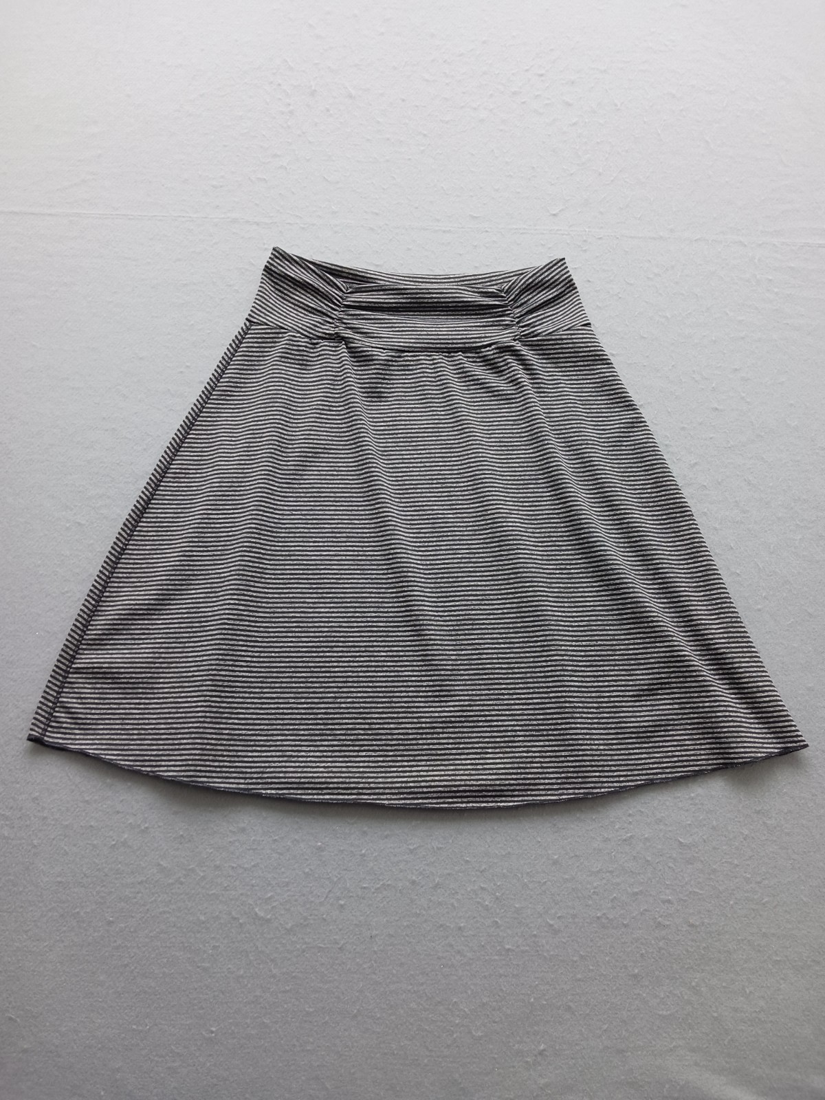 Tranquility Women's Skirt Size S Black Striped A-Line Stretch