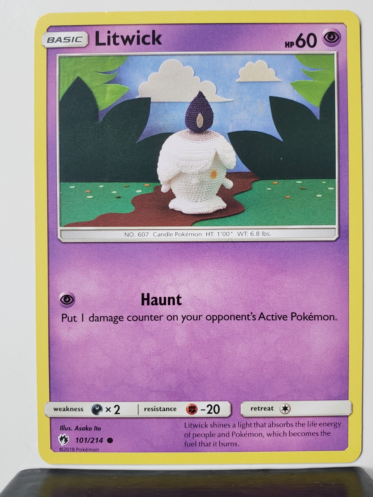 Litwick 101/214 NM / M - Asako Ito Crocheted Art - Lost Thunder