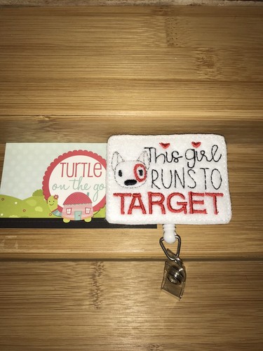 This Girl Run Target  Retractable Reel ID Badge Lanyard Clip Nursing Scrubs