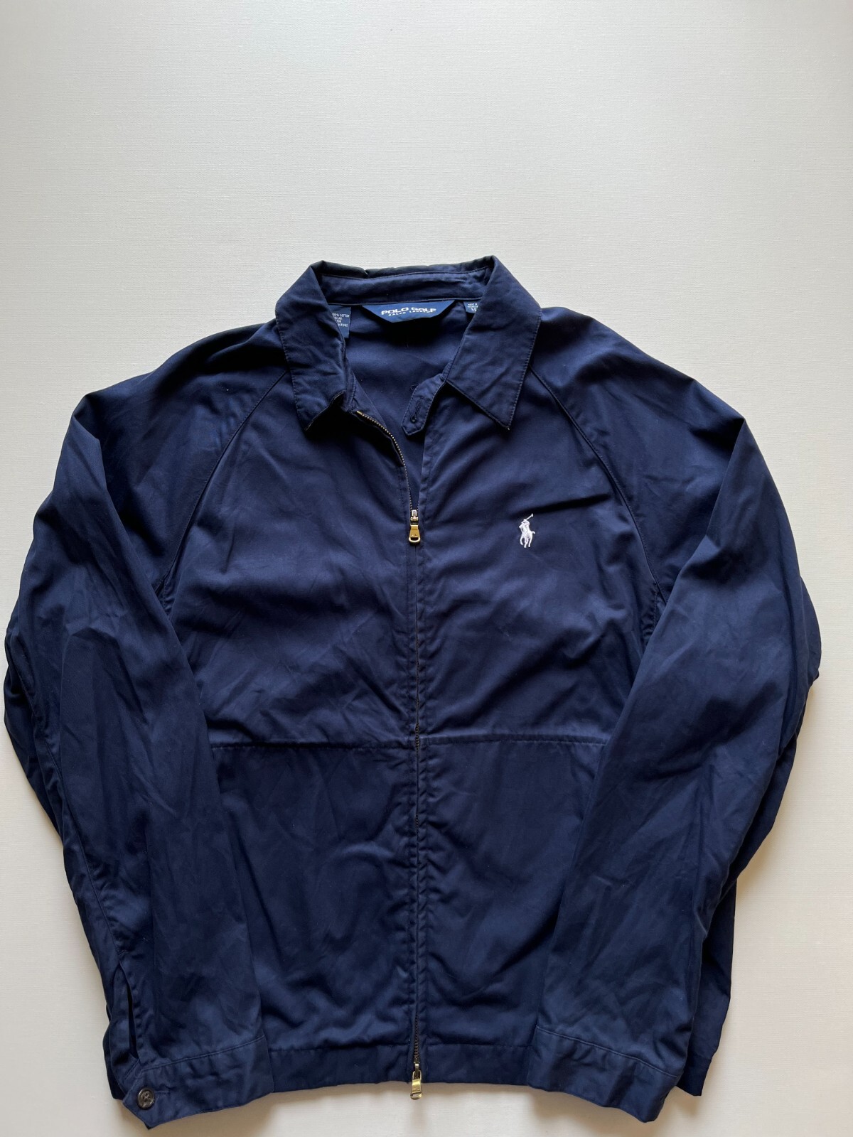 Polo Golf Ralph Lauren Jacket Mens Medium Blue Long Sleeve Full Zip Pony Logo