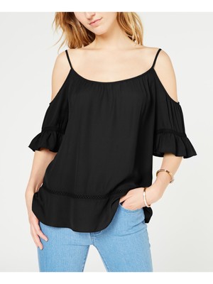 

MICHAEL KORS Женский черный кружевной топ с открытыми плечами