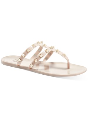 

Женские слипоны с круглым носком INC, бежевые с заклепками, с ремешками Ellie, размер 6 м, Бежевый, 10012679100