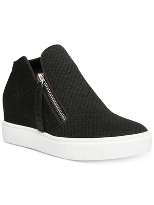 

STEVE MADDEN Женские черные 1-дюймовые спортивные кроссовки Camden Toe на танкетке на платформе 5,5 м, Черный, CAMD02S1