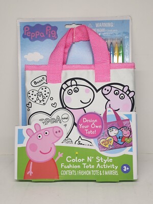 Pappa Pig Coloring Tote Fashion Tote Activity Design Your Own