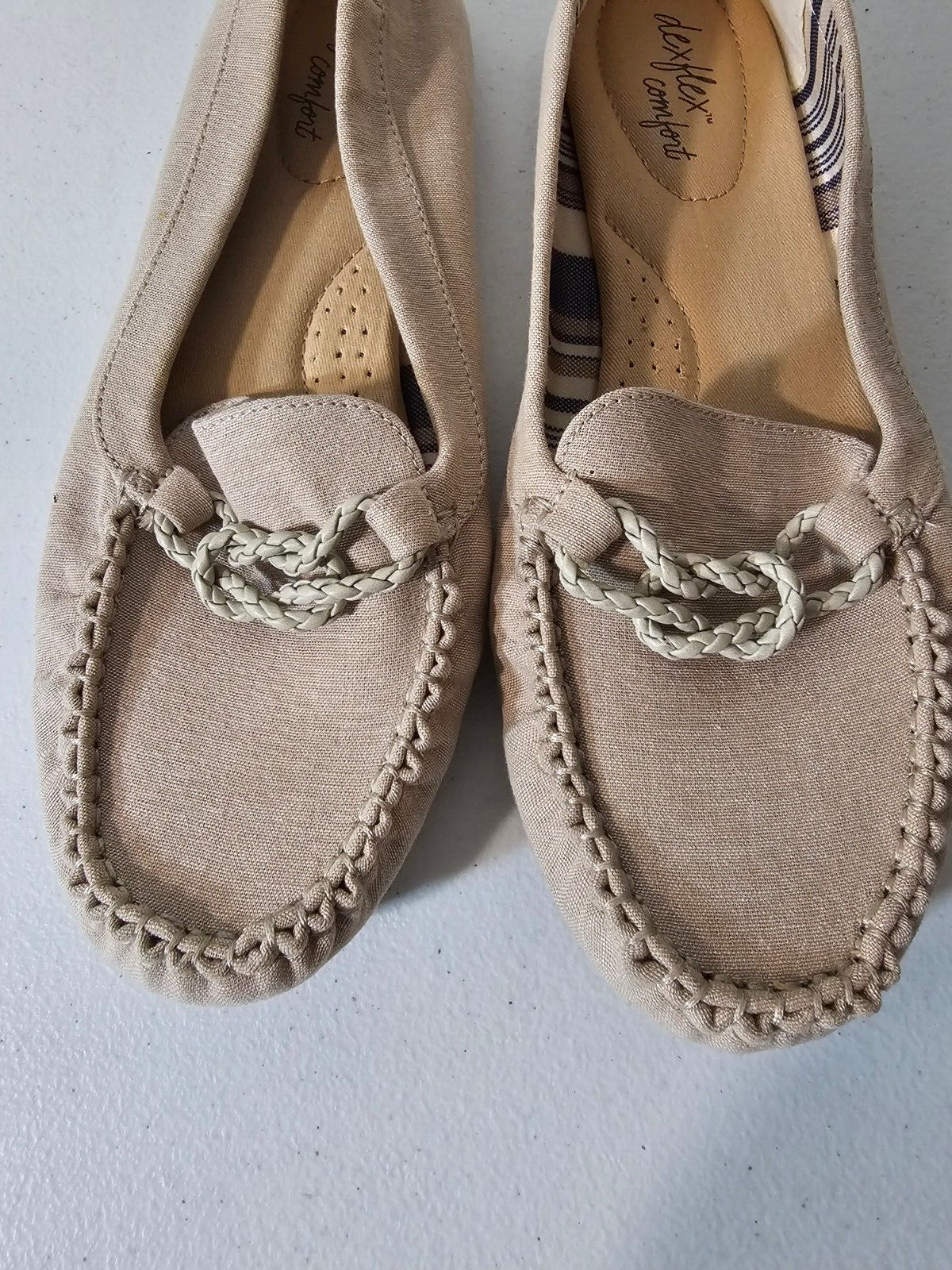 DEXFLEX COMFORT  Tan Beige  Slip On Casual Shoes Womens Size US 10 - Picture 3 of 7