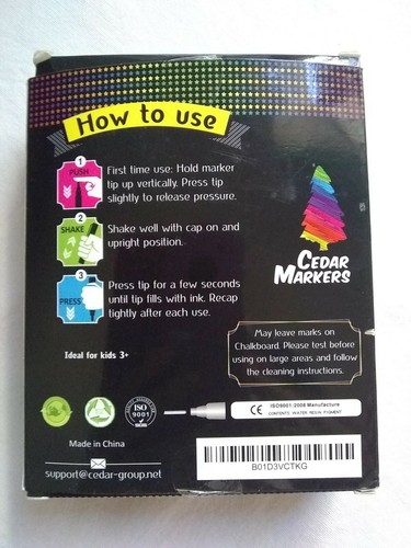 Cedar Markers Liquid Chalk 12 Pack Pens 40 Chalkboard Labels Partially Used
