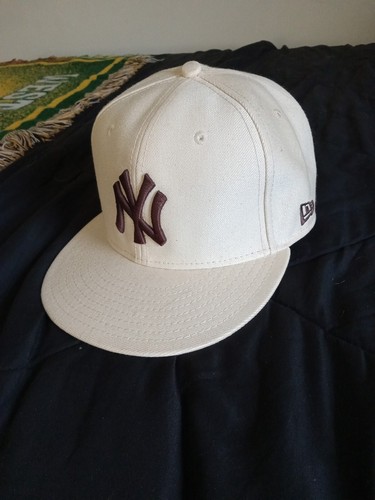 new era × briwn Yankees stripe cap 7 3/8 new york yankees new era 59fifty fitted hat 7 3/8 off white