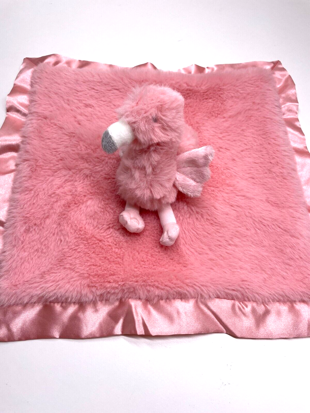 Pink Satin Trim Lovey Plush Baby
