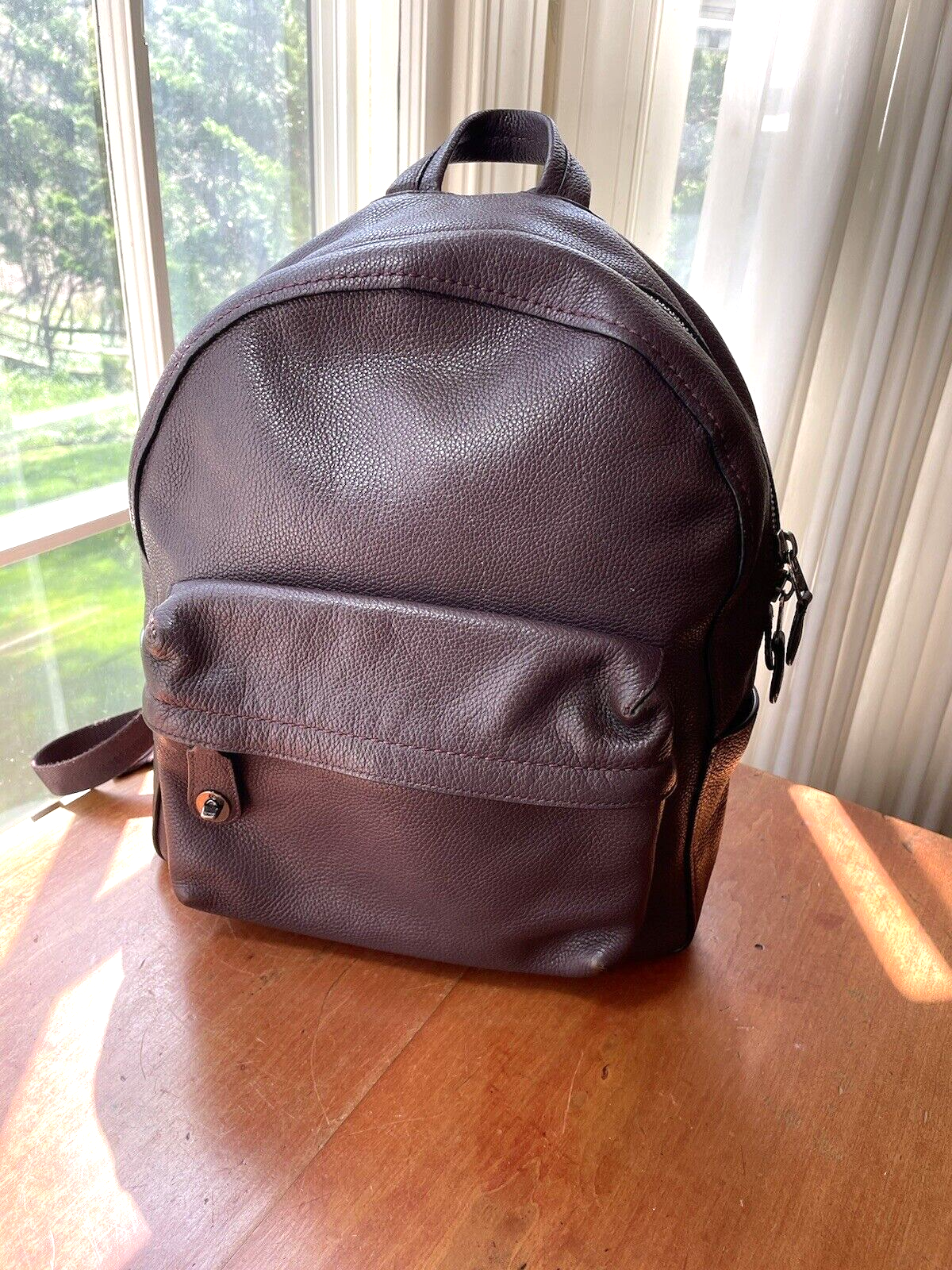 バッグ Vintage Coach Classic Backpack Tan USA Vintage COACH Beige Pebbled Leather Sonoma Drawstring