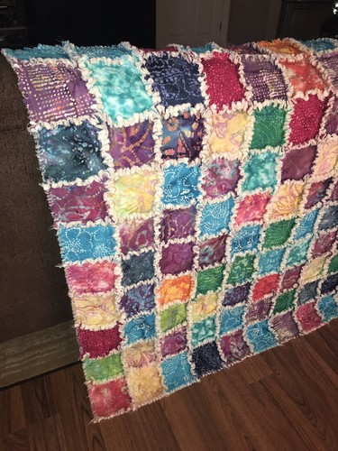 Beautiful Handmade Batik Fabric Rag Quilt 57