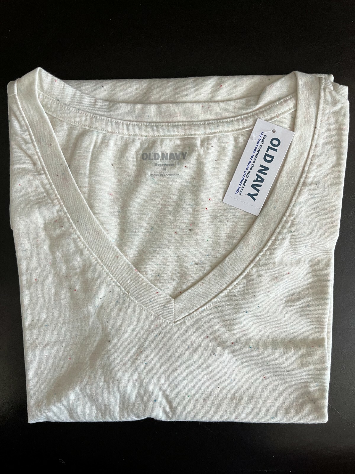

NWT Old Navy EveryWear Крапчатая футболка с v-образным вырезом кремовая женская футболка M, Cream