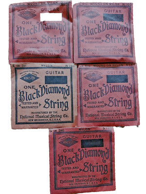 VTG Black Diamond Guitar String ,lot of 5 . Free Shipping
