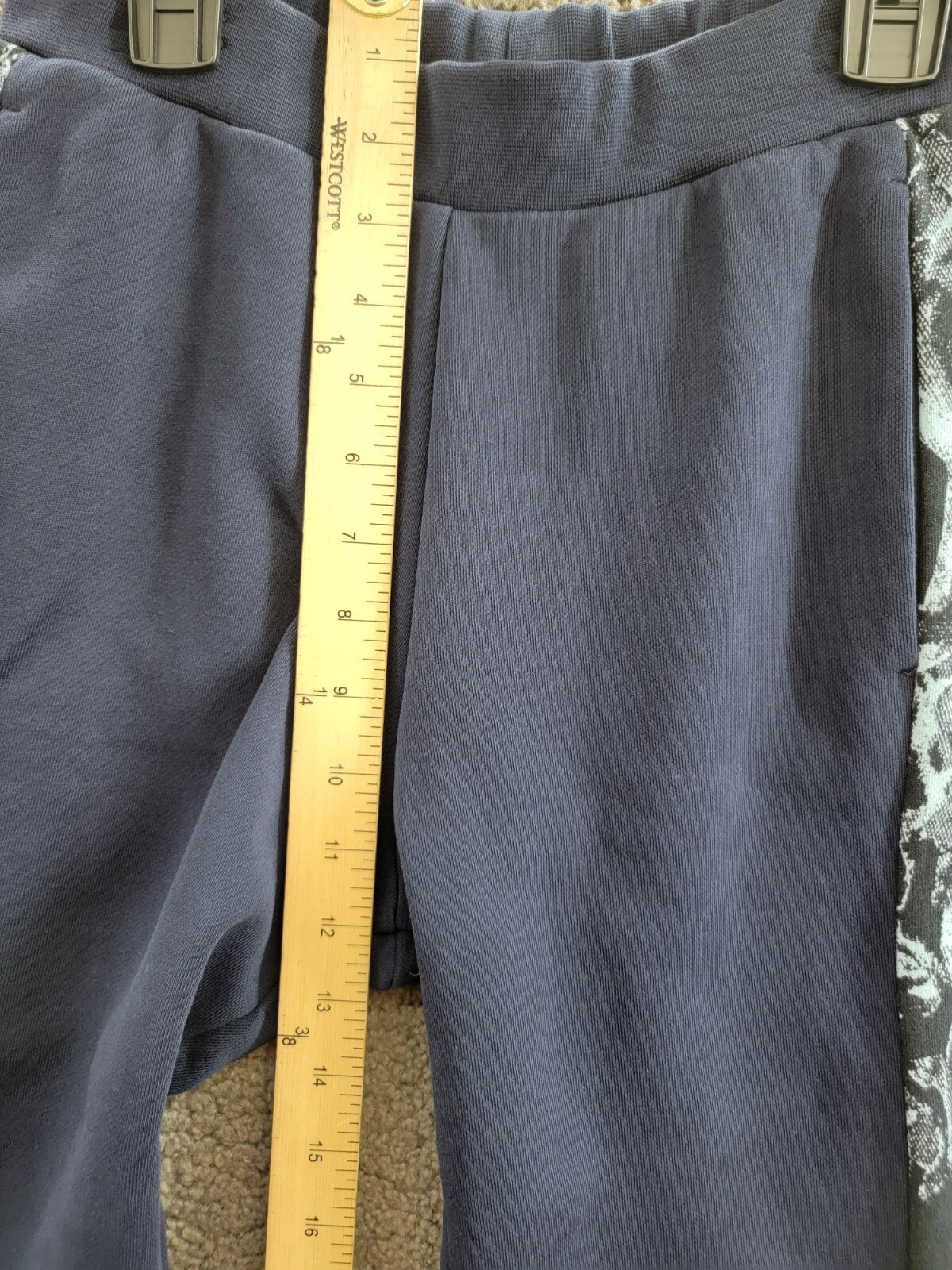 Versace Fleece + Barocco Print Logo Sweatpants Big Boy 10 Navy/Light Navy PullOn - Picture 8 of 17