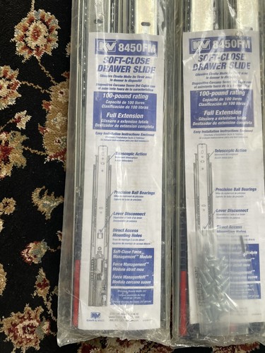 3 PAIRS OF KV 8450 FMO 24&rdquo; FULL EXTENSION SOFT CLOSE DRAWER SLIDES NEW