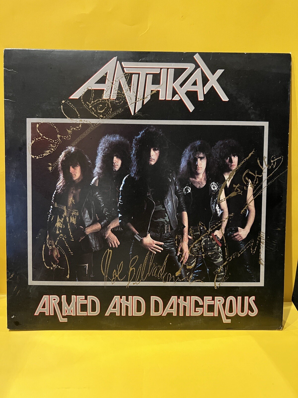 洋楽 ANTHRAX / ARMED AND DANGEROUS LP VG ++ Vinyl LP Record Anthrax Armed and Dangerous Autographed by