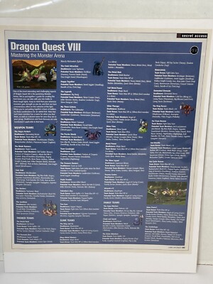 Dragon Quest VIII 8 Journey of the Cursed King - Game Print Ad / Monster Guide