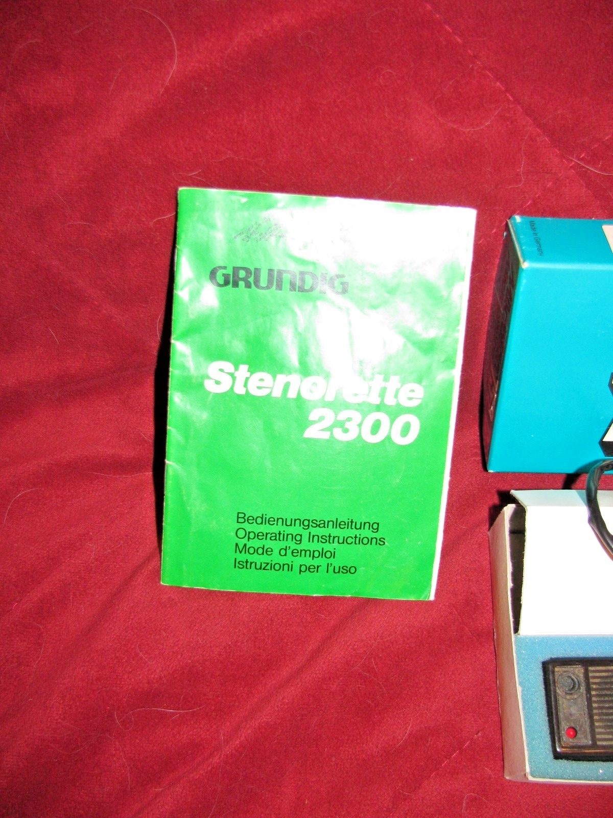 Grundig Stenorette 2300 L W/GDM 752 Mikrofon AC and Case + cartridge  Working