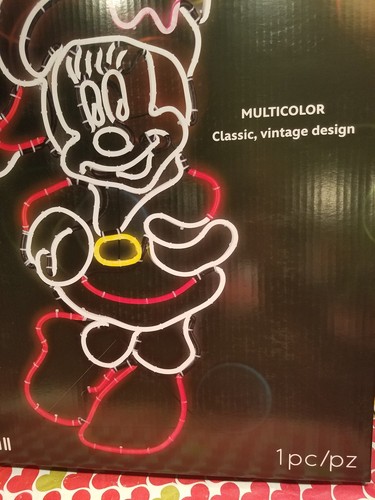 Gemmy Disney Magic Holiday Lighted Minnie Mouse Neon Sign Christmas Yard Decor