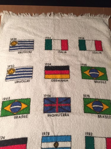 World Cup Italia ‘90,Soccer,footbal,Towel Showing All Previous Winners 1930-1982
