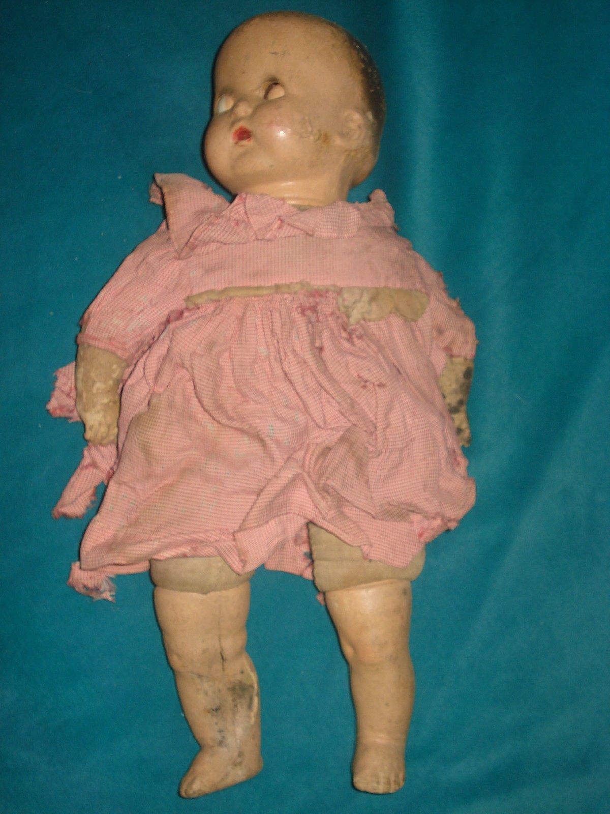 Vintage Antique Horsman Composition 16” Baby Doll/Cloth Body/ SLEEPY BLUE EYES??