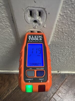 Klein Tools RT250 GFCI Receptacle Tester with LCD Display, for 120V Outlets