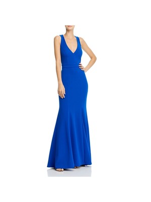 

AQUA FORMAL Женское голубое приталенное платье без рукавов с бантом на спине, длинное платье русалки, Синий