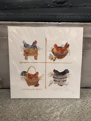 Vintage 1982 Robert A. Fleming Chickens For All Seasons Signed Lithograph Print