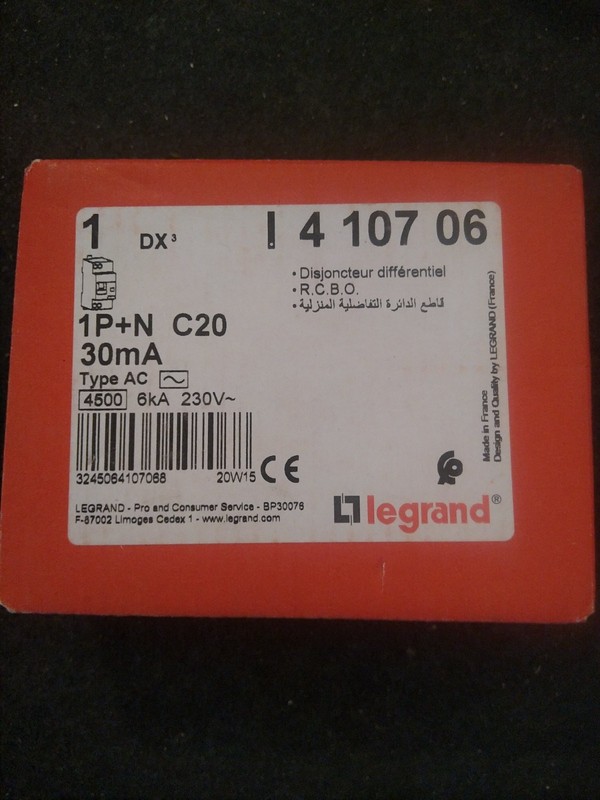 Legrand Disjoncteur DifféRentiel 20a RéF 410706 Neuf
