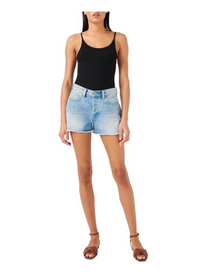 

7 FOR ALL MANKIND Женские синие джинсовые шорты с эффектом потертости на пуговицах 29 Талия, Синий, 7U714066
