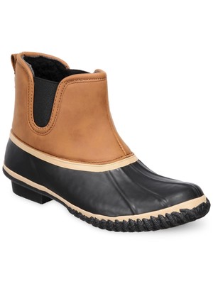 STYLE & COMPANY Womens Brown Pull Tab Heidie Round Toe Block Heel Duck Boots 8 M