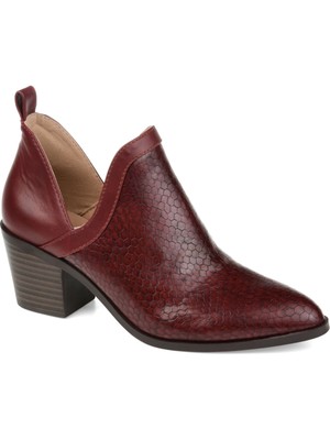 

JOURNEE COLLECTION Женские ботильоны без шнуровки Terri бордового цвета со змеиным узором, Burgundy, TERRI-BOOTIE