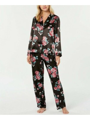 THALIA SODI Intimates Black Notched Collar Sleep Shirt Pajama Top Plus XXXL