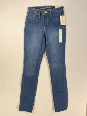 Universal Thread Skinny Jeans Womens Size 0 High Rise Raw Hem Stretch Blue