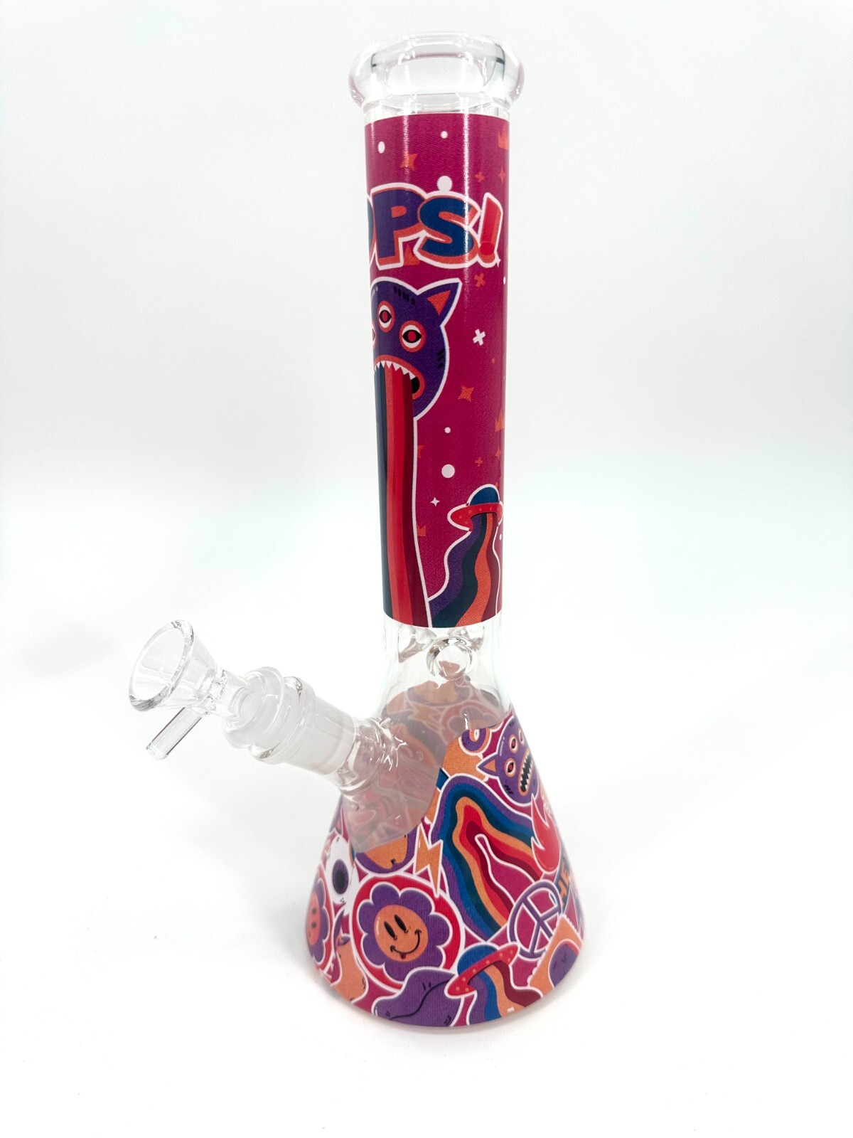 11" Cute Cartoon Glass Bongs  Filter 14mm Bowl Bubbler Red&Pink Best Gifts