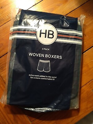 Mens 3-Pack Woven Boxers Size 2XL