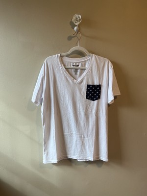 NWOT Men's Jared Lang after hours white v neck bee pocket tee large