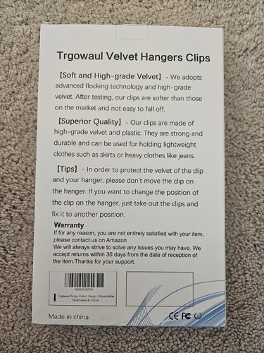 20 Pcs Velvet Hangers Clips Clothes Pins Clips Strong Velvet Clips Fit Clips For