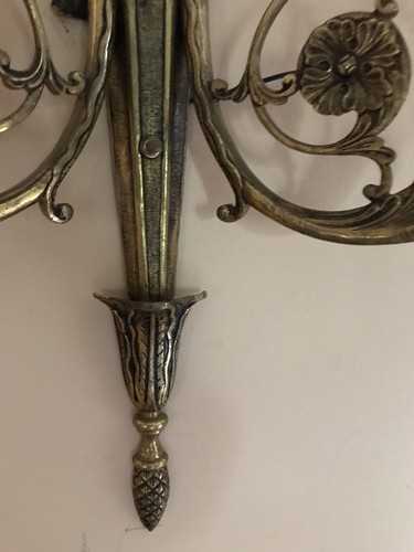 ROCOCO Style Brass Wall 2 Light Fixture Sconce Made In Spain