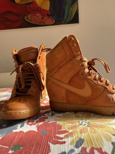 Nike Dunk Sky Hi Wedge Sneaker Boot 2.0 Rusty Orange W/ Gum Sole