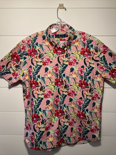 Pink store floral polo
