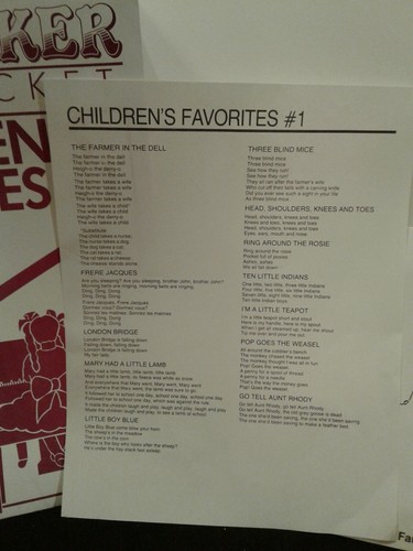 Music Maker Lap Harp Song Packet Children's Favorites # 1