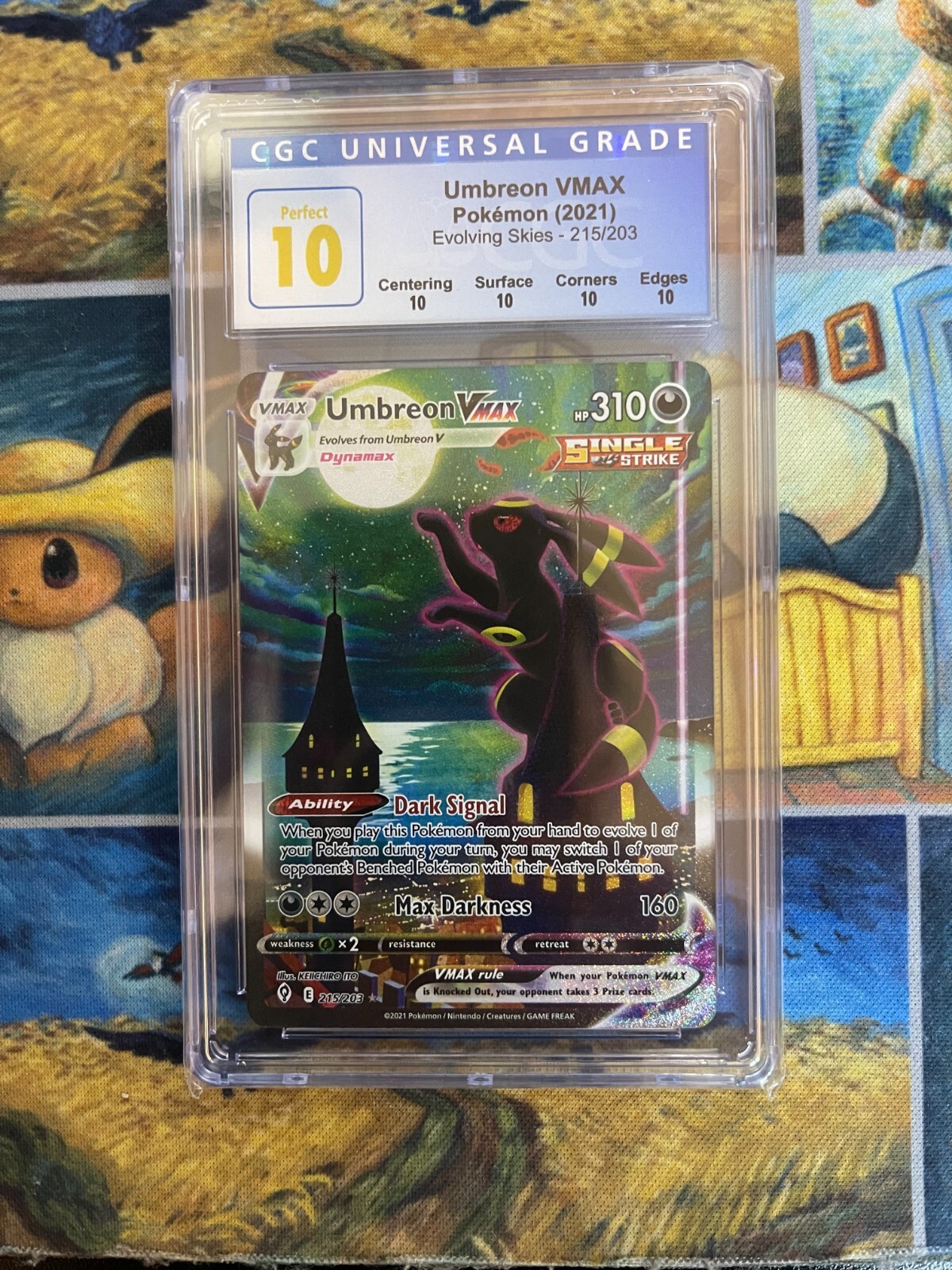 CGC 10 PERFECT Umbreon Vmax 215 Moonbreon Alt Art GRAIL Evo
