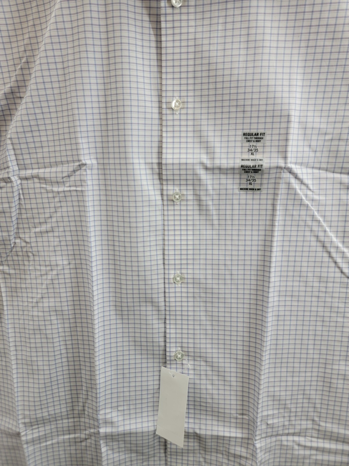 Calvin Klein Steel + Regular Fit Stretch Dress Shirt Men's 17.5 34-35 Blue L/S - Picture 9 of 19