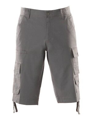 George Short Men Gray Messenger Cargo Below the Knee Pants 40,44,46       344